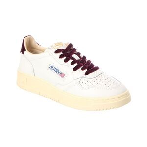 Autry Medalist Leather & Velvet Sneaker, White